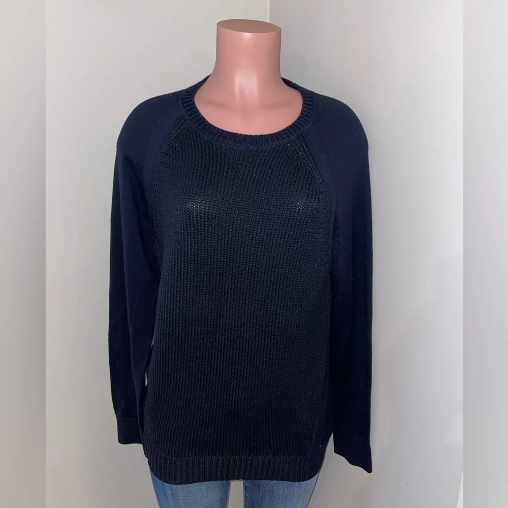 Calvin Klein Ribbed Front Sweater (Blue) - Large - Picture 1 of 5